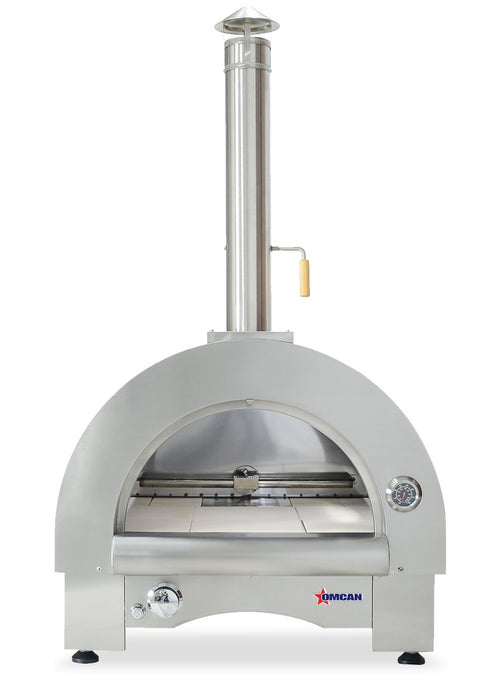 33″ Countertop Wood Burning And Propane Gas 35,000 BTU Pizza Oven Stainless Steel - The Pizza Oven Guru