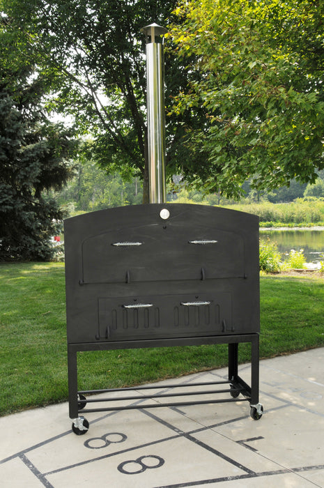46-inch Outdoor Wood Burning Oven with Stainless Steel Oven Shelf - The Pizza Oven Guru