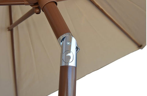 9' Outdoor Kitchen Umbrella Hand Crank and Tilt Beige Color - The Pizza Oven Guru