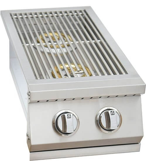 Built In Double Side Burner Stainless Steel with removable cover - The Pizza Oven Guru